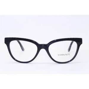 Versace Women's Black Gloss Cat-Eye Optical Glasses